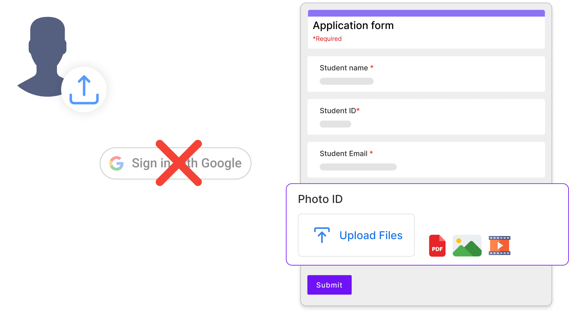 Upload files in Google Forms without login