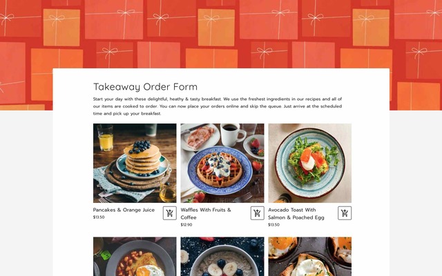 Takeaway order form